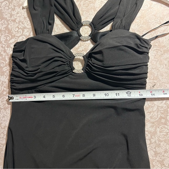 Betsy & Adam ~ new ~ Rhinestone Black Maxi Dress Evening Gown in size 6 - Picture 14 of 16